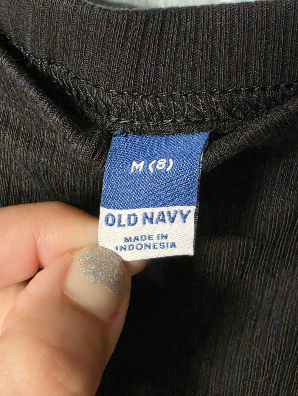 Old Navy Black Ribbed Knit Flare Leg Pants Girls Medium 8